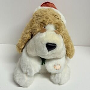 Gemmy Animated Caroling Hound Dog Plush‎ Singing Howling 10" Santa Hat Scarf